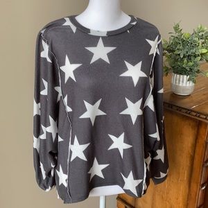 Altar’d State+Gray Sweatshirt/White Stars+Sz XS